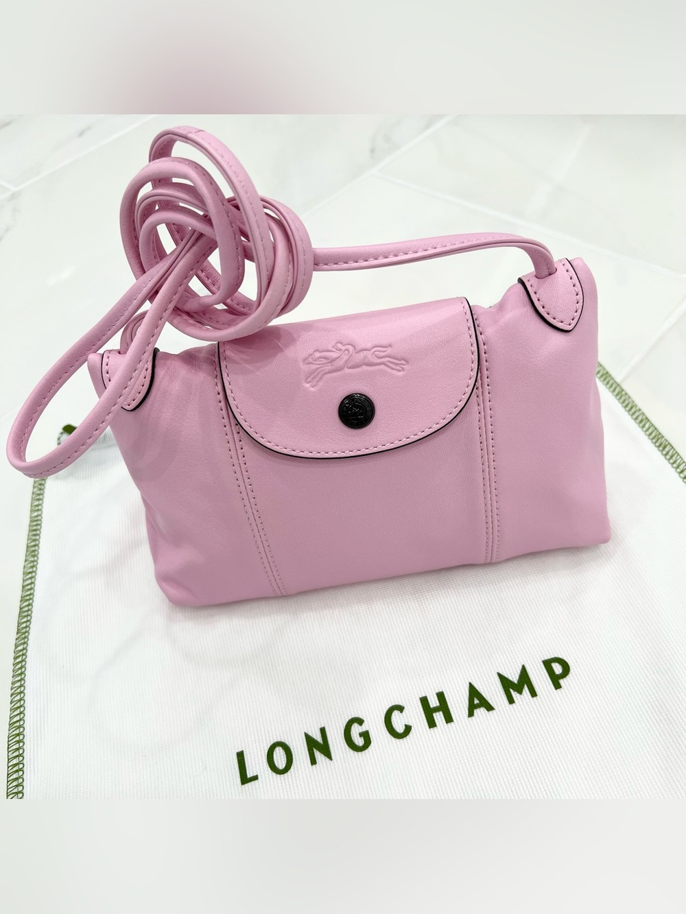 LONGCHAMP - LE PLIAGE CUIR SMALL CROSSBODY - PINK